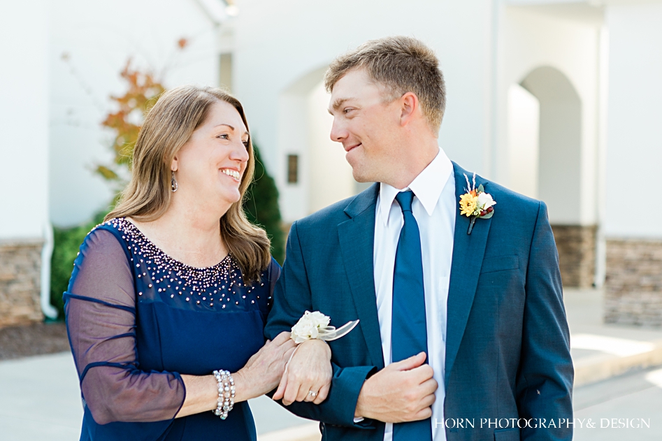 mother and son bridal photos 