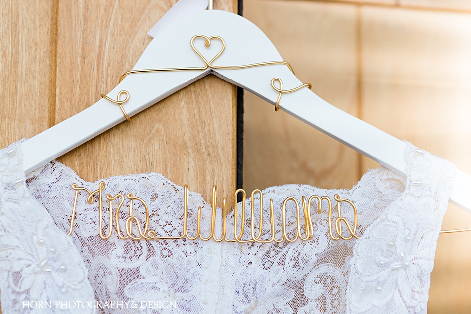 wedding dress hanger with lace