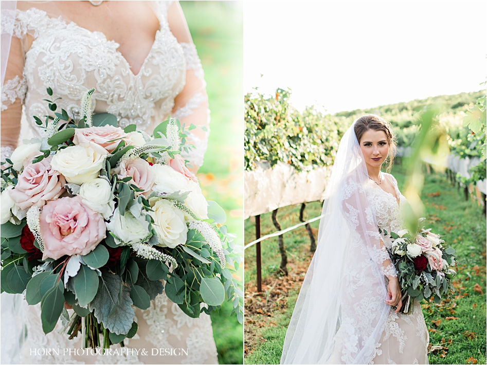 la petite fleur brides flowers bridal arrangement horn photography and design bride in vines
